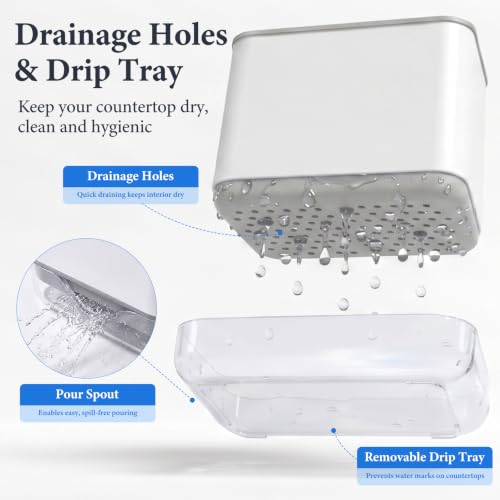 Toothbrush Holders for Bathrooms, 3 Slots Tooth Brush Holder for Bathroom Organizer Storage, Electric Toothbrush Holder and Toothpaste Holder for Countertop with Drainage